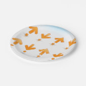 Oranje pijlen papieren bordje (Gekanteld)