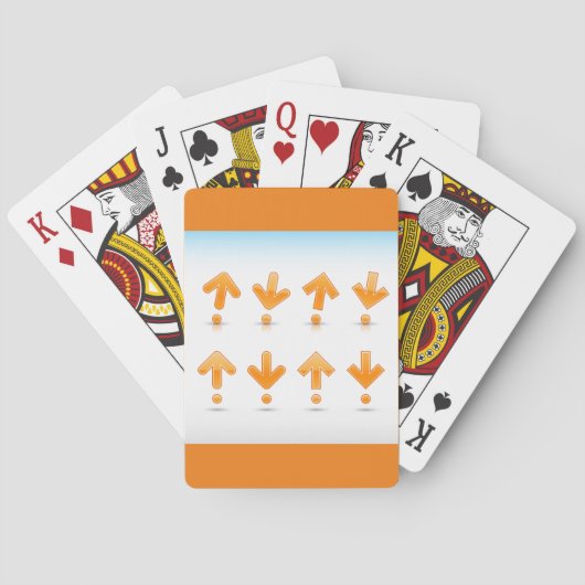 Oranje pijlen pokerkaarten (Achterkant)