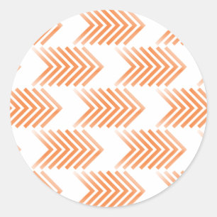 Oranje pijlpatroon ronde sticker