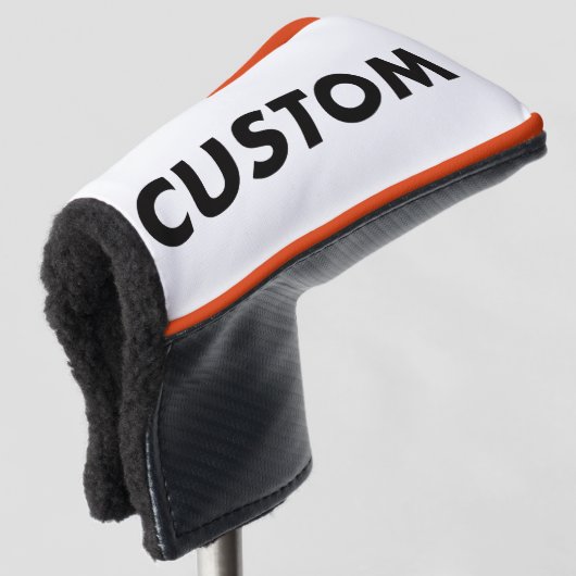 ORANJE Pijp Custom Golf Putter Headcover Blanco (3/4 voorkant)