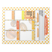 Oranje Pil Verpleegkunde Student Medicatie Sjabloo Notitieblok (Voorkant)