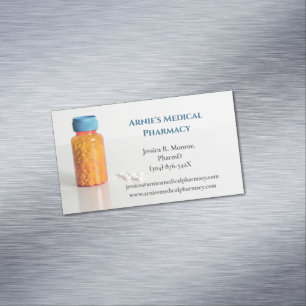 Oranje pillendoos Apotheker Apotheek Magnetisch Visitekaartje