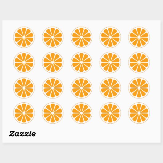 oranje pinwheel ronde sticker (Vel)