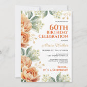 Oranje pioen bloemblaadje Verrassingsverjaardag Kaart (Voorkant)