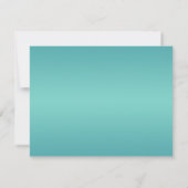 Oranje pioen met turquoise antwoord Kaart (Achterkant)