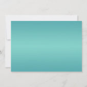 Oranje pioen op turquoise bruiloft uitnodigen kaart (Achterkant)