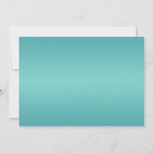 Oranje pioen op turquoise bruiloft uitnodigen kaart (Achterkant)