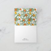 Oranje Pioen & Roos Bloemen Dank u Kaarten (Binnen)