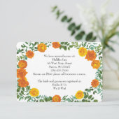 Oranje Pioen & Roos Bloemen Extra informatie Kaart (Staand voorkant)