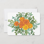 Oranje Pioen & Roos Bloemen Extra informatie Kaart (Achterkant)