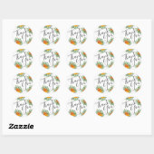 Oranje Pioen & Roos Bloemen Sticker Envelope Seal (Vel)