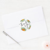 Oranje Pioen & Roos Bloemen Sticker Envelope Seal (Envelop)