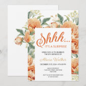 Oranje pioenroos Floral Surprise Verjaardag Kaart (Voorkant / Achterkant)