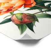 Oranje Pioenrozen Bloemen Art Print Poster (Hoek)