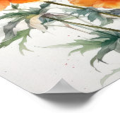 Oranje Pioenrozen Bloemen Art Print Poster (Hoek)