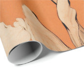 Oranje pioenrozen decoupage collage cadeaupapier (Rol Hoek)