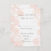 Oranje Pioenrozen Vintage Trouw RSVP (Voorkant / Achterkant)