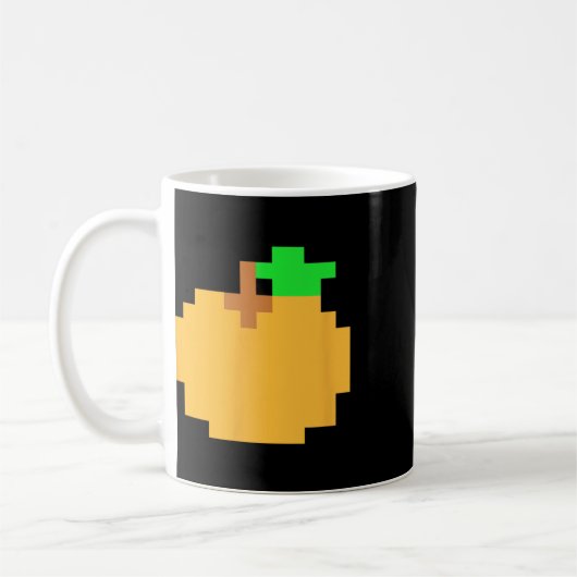 Oranje Pixel 8-bit Arcade Videospel Matching Koste Koffiemok (Links)