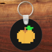 Oranje Pixel 8-bit Arcade Videospel Matching Koste Sleutelhanger (Voorkant)