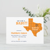 Oranje plaat gemaakt in Texas Horizontale Foto Aankondiging (Staand voorkant)