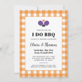 Oranje Plaid I Do BBQ Ping Pong Uitnodiging (Voorkant)
