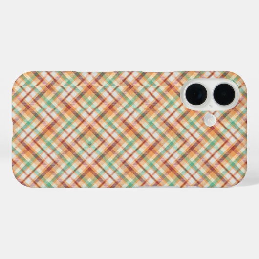 Oranje Plaid iPhone Case (Achterkant (horizontaal))