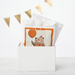 Oranje Plaid Jurk Beer met Haarboog Bedankzakje