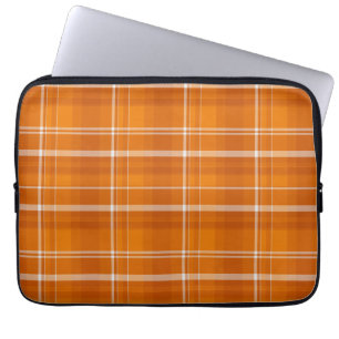 Oranje Plaid Laptop Hoesje Sleeve