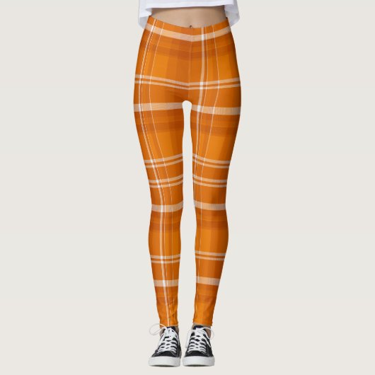 Oranje Plaid Leggings ideaal voor Herfst Y'all (Voorkant)