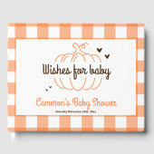 Oranje Plaid Little Pumpkin Neutral Baby shower Gastenboek (Voorkant)