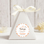 Oranje Plaid Pompoen Neutraal Baby shower Dank u Ronde Sticker