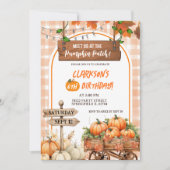 Oranje plaid pompoen patch verjaardag kaart (Voorkant)