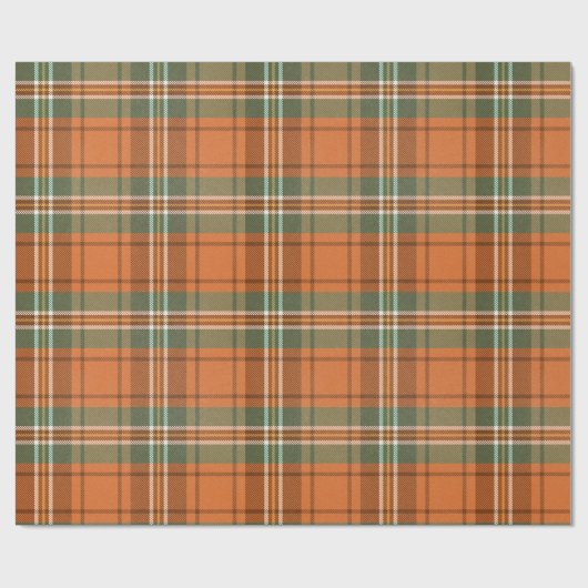 Oranje Plaid Tartan Mix Cadeaupapier (Vlak)
