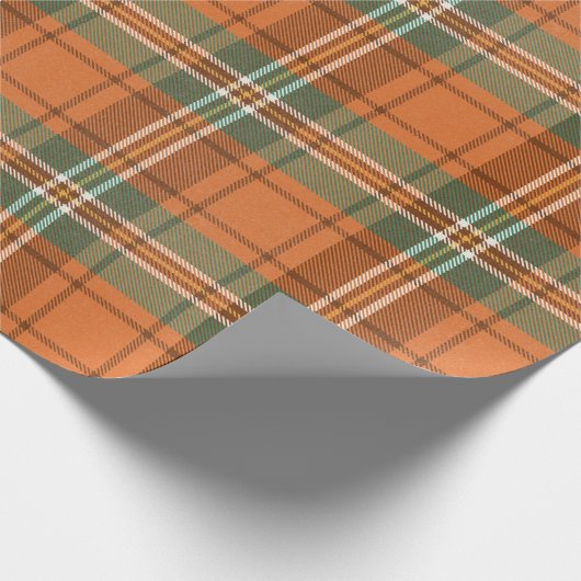 Oranje Plaid Tartan Mix Cadeaupapier (Hoek)