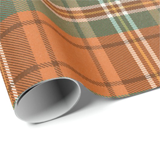 Oranje Plaid Tartan Mix Cadeaupapier (Rol Hoek)
