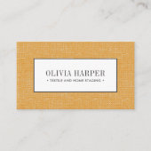 Oranje | Plain Elegant Linen Watch Professional Visitekaartje (Voorkant)