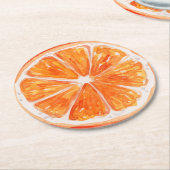 Oranje plak Citrus thema Vrijgezellenfeest Ronde Kartonnen Onderzetter (Gebogen)