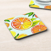 Oranje plak: citruskunst bier onderzetter (Linkerzijde)