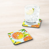 Oranje plak: citruskunst bier onderzetter (Rechterzijde)