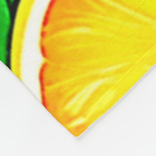 Oranje plak: citruskunst fleece deken (Hoek)
