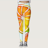 Oranje plak: citruskunst leggings (Voorkant)