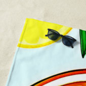 Oranje plak: citruskunst strandlaken (In situ)