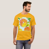 Oranje plak: citruskunst t-shirt (Voorkant volledig)