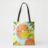 Oranje plak: citruskunst tote bag (Voorkant)