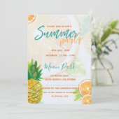 Oranje plak | Cool Summer Party Uitnodiging (Staand voorkant)