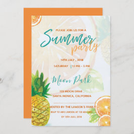 Oranje plak | Cool Summer Party Uitnodiging