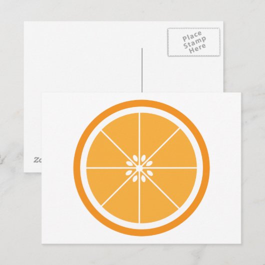 Oranje plak fruit wit briefkaart (Voorkant / Achterkant)