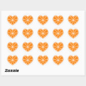 Oranje plak hart ronde sticker (Vel)