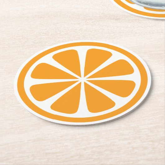 Oranje plak rond papier Onderzetter (Gebogen)