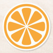 Oranje plak rond papier Onderzetter (Voorkant)